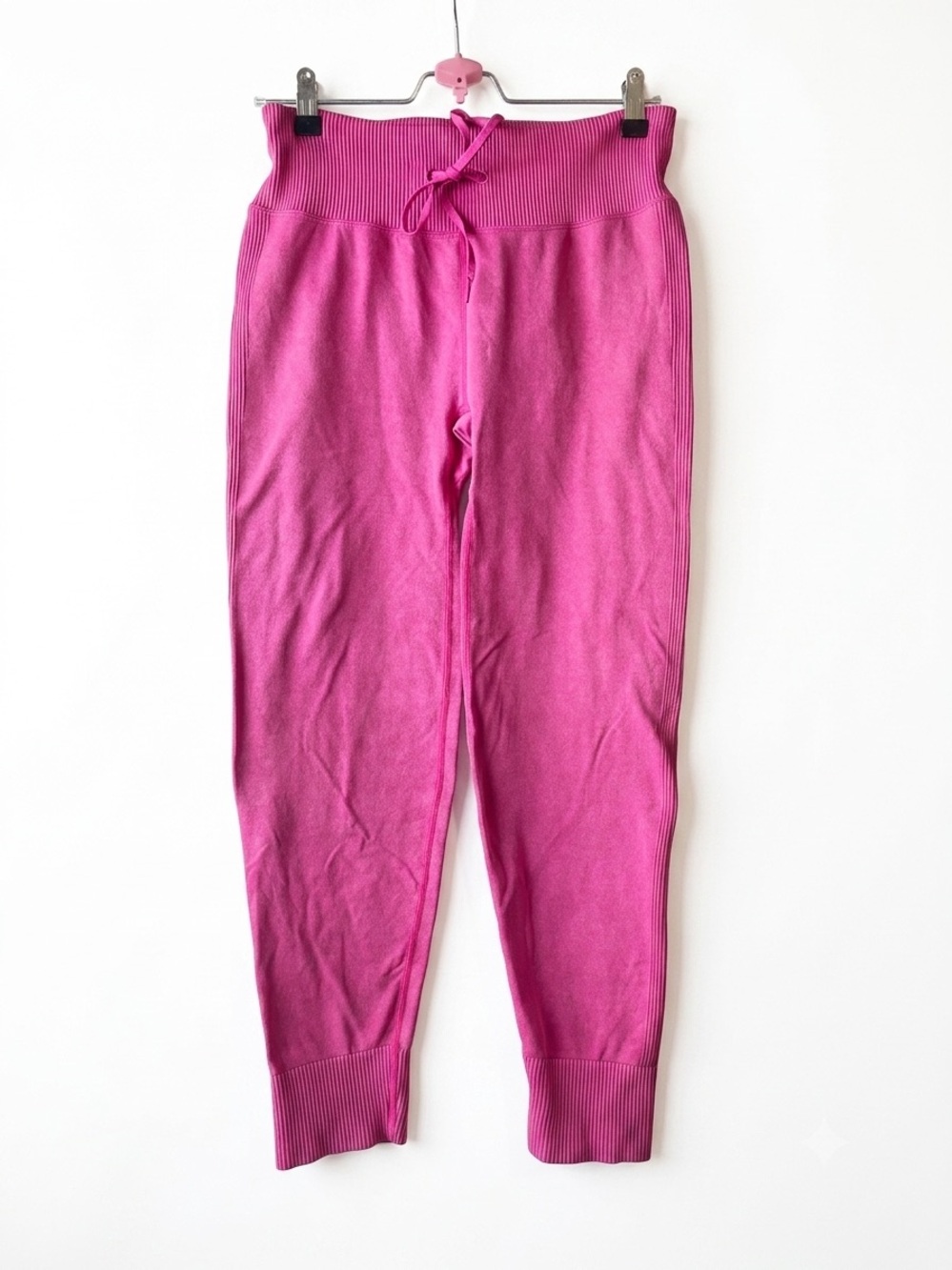 PINK Victoria's Secret Seamless High-Waist Drawstring Ribbed Jogger Hot pink-L
